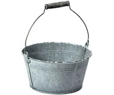 Negilus gėlių vazonas su rankena D20cm H10cm cinkuotas