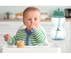 Neišsiliejantis buteliukas, šiaudelis, kūdikių buteliukas 275ml BE BPA Lorelli
