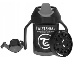 Neišsiliejantis puodelis su rankenėlėmis Twistshake Mini Cup, 230 ml, 4 mėn., juodas