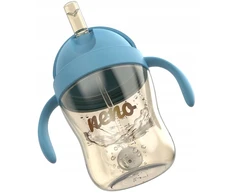 NENO BEBESITO Mėlynas VAIKŲ BUTELIUKAS SU ŠIAUDU IR SVORIU 240ml