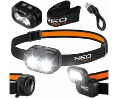 Neo Tools NEO PAKRAUJAMAS PRIEKINIS ŽIBINTAS GALINGAS XPT LED 1200mAH USB-C JUDĖJIMO JETUVAS