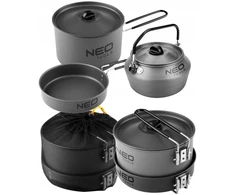 NEO TOOLS TURISTINĖS INDIVIDUALIŲ RINKINYS KEMPINGAS PUODAS FRY POT VIRDULIS 3 viename