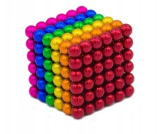 Neocube magnetiniai blokeliai 3D rutuliukai 5mm Vaivorykštė Spalvingas žaislas 216 vnt.