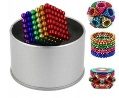 Neocube magnetiniai blokeliai 3D rutuliukai 5mm Vaivorykštė Spalvingas žaislas 216 vnt.