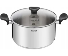 Nerūdijančio plieno puodas + stiklinis dangtis 24 cm pirminis E3084604 Tefal