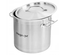Nerūdijančio plieno puodas su dangčiu 12L indukcijai. 25 cm Mega-M