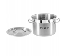 Nerūdijančio plieno puodas su dangčiu, 8l, skersmuo 28 cm, žemas Mega-M PRO
