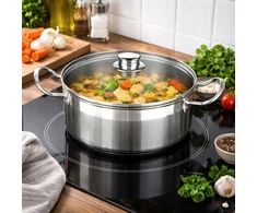 Nerūdijančio plieno puodas su dangteliu INDUKCINĖMS DUJINĖMS 16 cm BRA PROFESIONAL