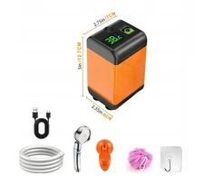 Nešiojamas TOURIST CAMPING AUTOMOBILIŲ DUŠAS su 9600mAh AKUMULIATA