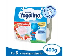 Nestlé Yogolino pieno ir vaisių desertas, braškės po 6 mėnesių 400g