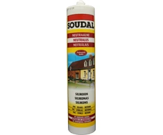 Neutralus silikoninis hermetikas SOUDAL SILIRUB 2, baltos sp., 280 ml