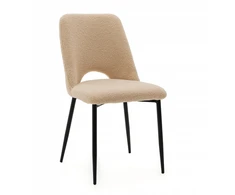 New Home BOUCLE MINŠTA KĖDĖ SVETAINEI VALGOMO KAMBARYS GLAMOUR BEIGE ORO