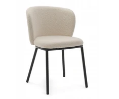 New Home MINKŠTA KĖDĖ SVETAINEI GLAMOUR AUDINIO BOUCLE TEDDY BEIGE ECRU BARI