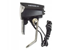 Nexelo LEMPAS DVIRAČIO LEMPAS PRIEKINĖ DYNAMO LED GENERATOR 30 LUX DUSK SENSOR