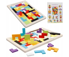 Nicekids Dėlionė Mediniai blokai Montesori Tetris Dėlionė