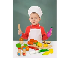 Nicekids MEDINĖS DARŽOVĖS, SKIRTOS MAGNETINIAM PJOVYMUI PJOVYTI DĖŽĖS RINKINĖJE SU AŠMENIMIS