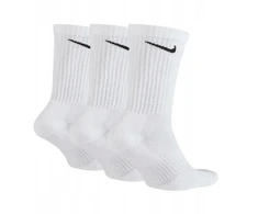NIKE EVER DAY UNISEX KOJINĖS 34-38 DYDŽIO BALTOS AUKŠTAI 3 POROS