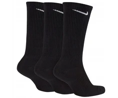 Nike Socks Everyday Socks 3 poros, juodos, 38-42 dydis, medvilninis viršus