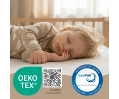 Nikola Čiužinys 120x60 kokoso putplasčio vaikiškas dvipusis Oeko-Tex patvirtinimas