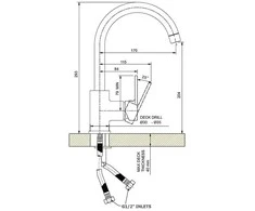 Nixie Vandens maišytuvas virtuvės praustuvei 096 Nexie 35mm chromuotas