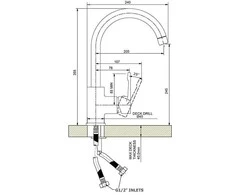 Nixie Vandens maišytuvas virtuvės praustuvei 051-1 Nexie 35mm chromuotas