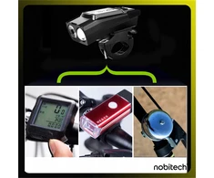 Nobitech DVIRAČIO PRIEKINIS LEMPAS SU SKAITINIU SKAMBOLIU GARBU 3IN1 PRIEKINIS LED Akumuliatorius USB