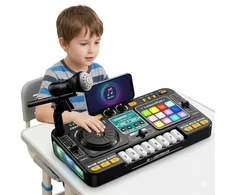 Norimpex DJ SET konsolė Vaikams Bluetooth Mixer mikrofono LED padėkliukai dovanai