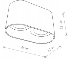 Lubinis šviestuvas NOWODVORSKI LAMPA SUFITOWA BALTA PODWÓJNA 9241 OVAL PLAFON