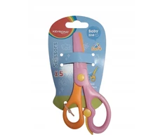 Nożyczki szkolne KEYROAD, 13 cm, bezpieczne plastikowe pomar/rožinė TP