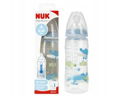 NUK Butelis su temperatūros indikatoriumi 360 ml 6-18 m First Choice mėlyna 102162