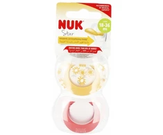 Nuk lateksiniai čiulptukai 18-36m, geltoni, 2 vnt.