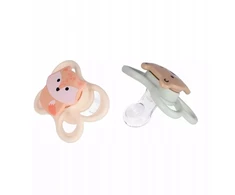 NUK SILICONE SOOTHING PERFECT MATCH 0-2m AIR BEAR FOX 2 vnt.