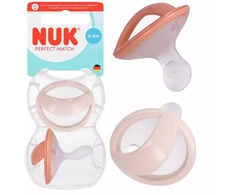 NUK silikoniniai čiulptukai Perfect Match, 0-6 mėn, 2 vnt., įvairių spalvų
