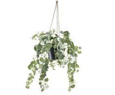 Nukaręs dirbtinis augalas vazone 40cm pelargonija