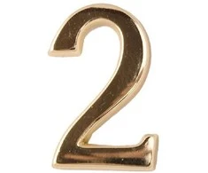 Numeris 2, 50 mm, klijuojamas, aukso sp.