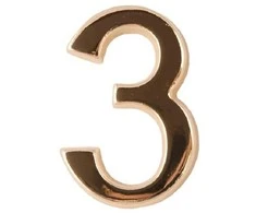 Numeris 3, 50 mm, klijuojamas, aukso sp.