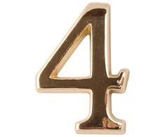 Numeris 4, 50 mm, klijuojamas, aukso sp.