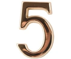 Numeris 5, 50 mm, klijuojamas, aukso sp.