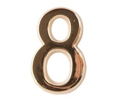 Numeris 8, 50 mm, klijuojamas, aukso sp.