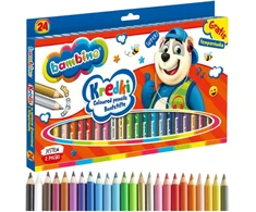 Office Kredki ołówkowe Bambino 24 Kolory Jumbo DREWNIANA OPRAWA + TEMPERÓWKA