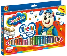 Office Kredki ołówkowe Bambino 24 Kolory Jumbo DREWNIANA OPRAWA + TEMPERÓWKA