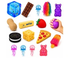 Okami 13 Squishy antistresinių kukulių Squishy kubelių rinkinys meškiuko sūrio sviesto