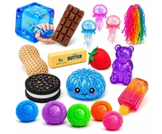 Okami 13 Squishy antistresinių kukulių Squishy kubelių rinkinys meškiuko sūrio sviesto