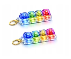 Okami Antistresinis Clicker Keychain Fidget 4 jungikliai Clicker LED apšvietimo klaviatūra