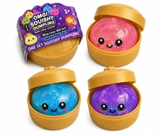 OKAMI Rinkinyje 3 vnt. Squishy squishy koldūnai Blizgučiai kukuliai 6 cm
