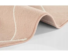 Okrągły nowoczesny dywan do salonu,rožinė kreminė wzór geometryczny 140cm