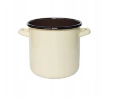 Olkusz EMALINIS PUODAS, AUKŠTAS, KREMINIS, 12 CM, 2-12KB