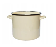 Olkusz TRADICINIS METALINIS EMALINIS PUODAS, AUKŠTAS, 14cm, LYGUS