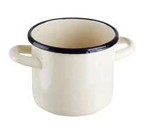 Olkusz TRADICINIS METALINIS EMALINIS PUODAS, AUKŠTAS, 14cm, LYGUS