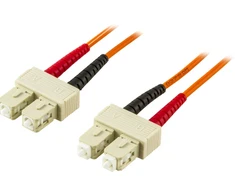 OM2 optinis kabelis DELTACO, SC - SC, duplex, UPC, 50/125, 1m, oranžinis / FB-21